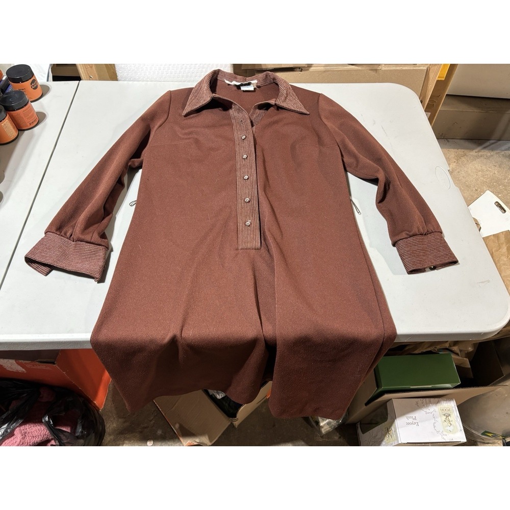 Vintage‎ Brown Short Sleeve Dress Kenny Classics 15